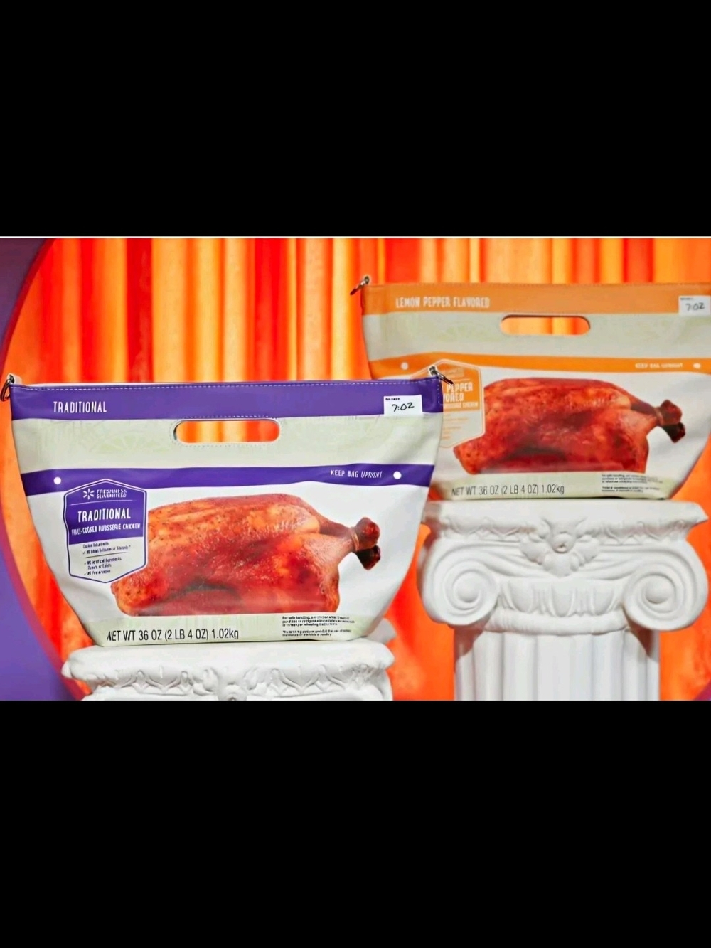 *SET OF (2)*  Walmart Rotisserie Chicken Purse Traditional & Lemon Pepper Bag